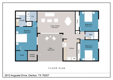 3 beds, 2 baths, 1,260 sqft, $2,079