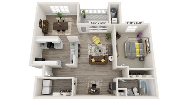 1 bed, 1 bath, 1,000 sqft, $1,655