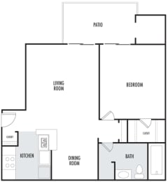 1 bed, 1 bath, 610 sqft, $880