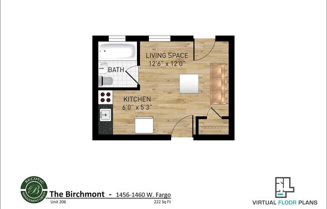 Studio, 1 bath, 250 sqft, $1,150, Unit 1456-306