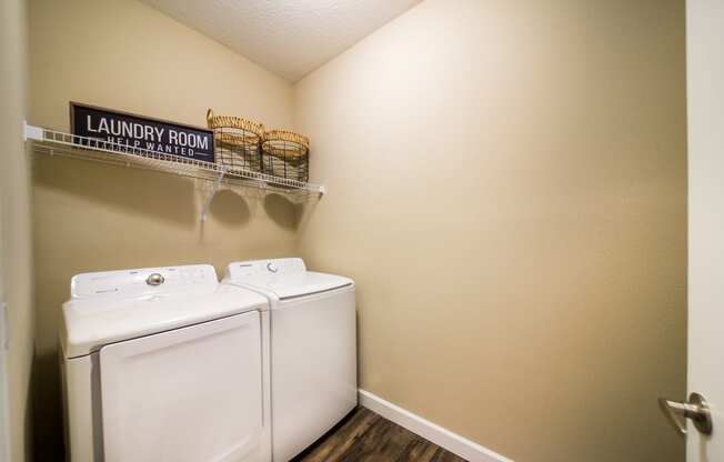 our apartments have a spacious laundry room with a washer and dryer