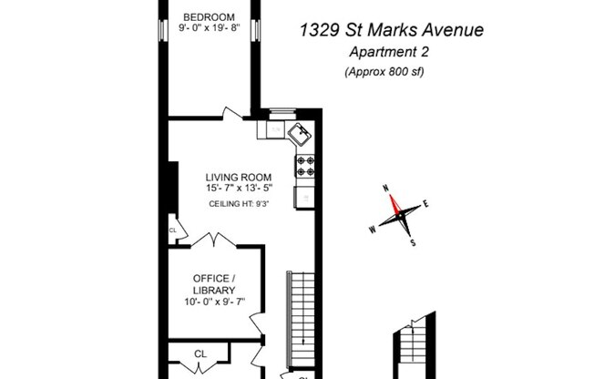 2 beds, 1 bath, $3,500, Unit 2