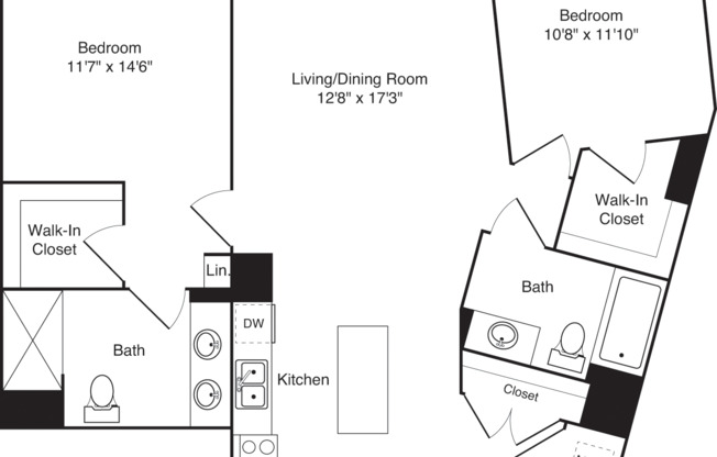 2 beds, 2 baths, 1,140 sqft, $3,940, Unit 1505