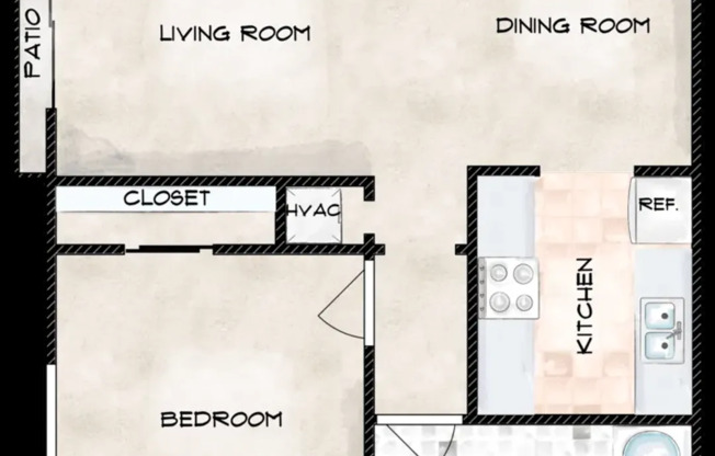 1 bed, 1 bath, 680 sqft, $919, Unit 13 Dwn