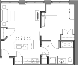 1 bed, 1 bath, 833 sqft, $2,299