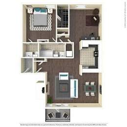 1 bed, 1.5 baths, 1,080 sqft, $1,097