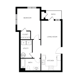 1 bed, 1 bath, 640 sqft, $1,385