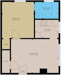 1 bed, 1 bath, 395 sqft, $1,499