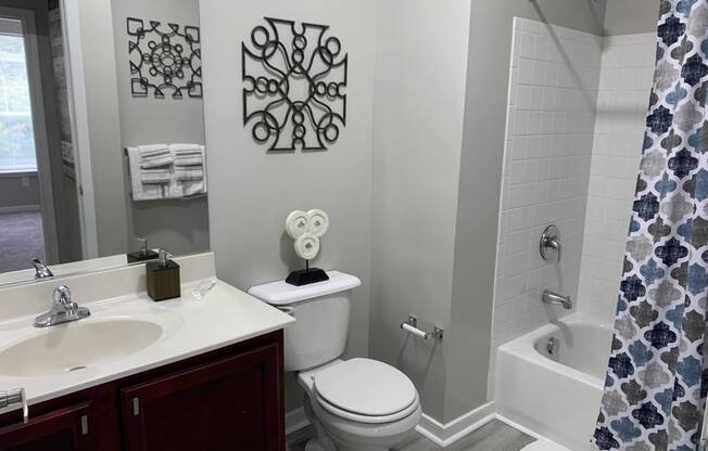 a bathroom with a sink toilet and a shower