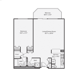 1 bed, 2 baths, 1,069 sqft, $4,046