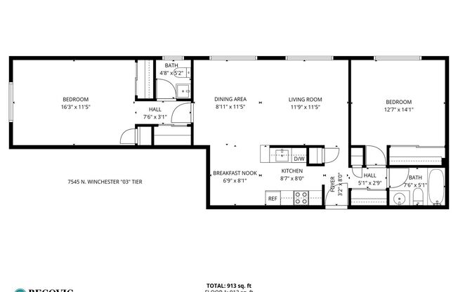 2 beds, 1.5 baths, 897 sqft, $2,100, Unit 303