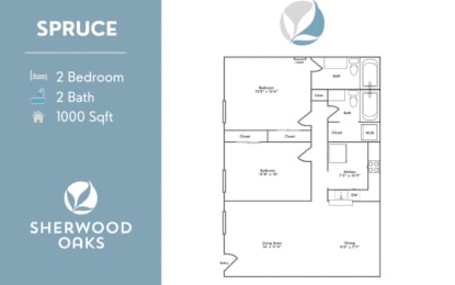 2 beds, 2 baths, 1,000 sqft, $1,706