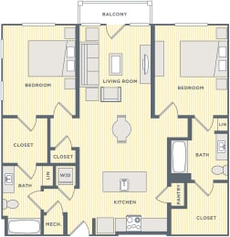 2 beds, 2 baths, 1,134 sqft, $2,240
