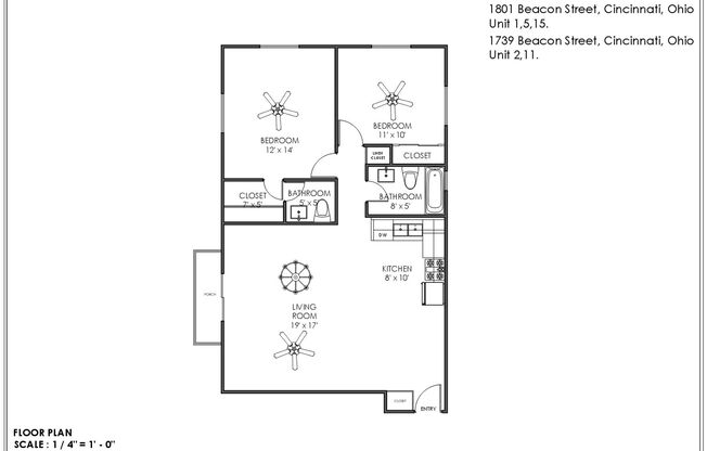 2 beds, 1.5 baths, $1,150, Unit 1801 Beacon - 02