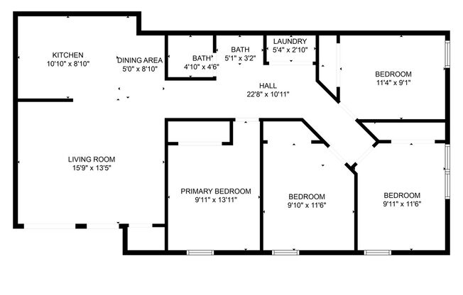 4 beds, 1 bath, 1,400 sqft, $1,299, Unit 2C