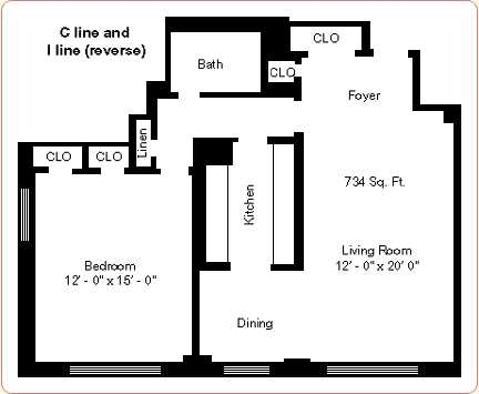 1 bed, 1 bath, 734 sqft, $3,850, Unit 2I