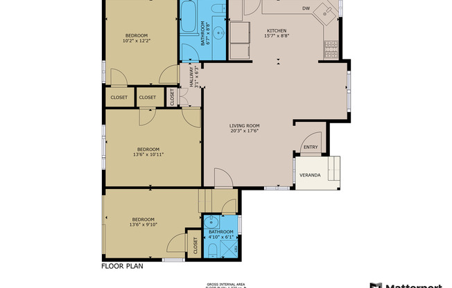 3 beds, 2 baths, 1,020 sqft, $6,499, Unit House