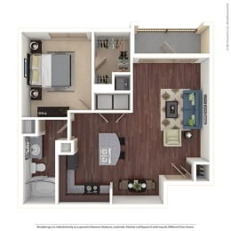 1 bed, 1 bath, 711 sqft, $1,306
