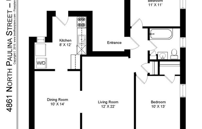 2 beds, 1 bath, 1,065 sqft, $2,550, Unit 4861P-1A