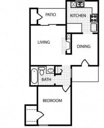 1 bed, 1 bath, 674 sqft, $1,000