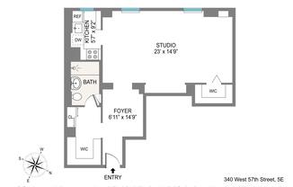 1 bed, 1 bath, 600 sqft, $3,800, Unit 5E