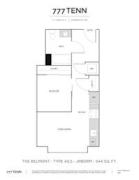 Studio, 1 bath, 544 sqft, $3,800