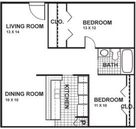 2 beds, 1 bath, 850 sqft, $1,470