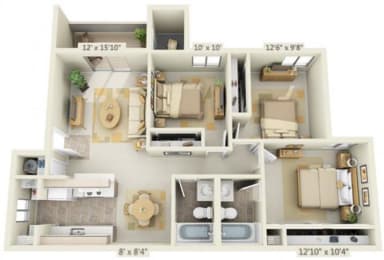 3 beds, 2 baths, 1,019 sqft, $2,060