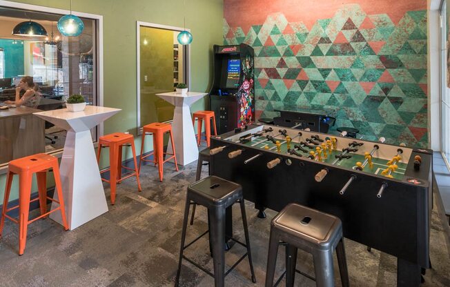 Game Room with Video Arcade Games and Foosball