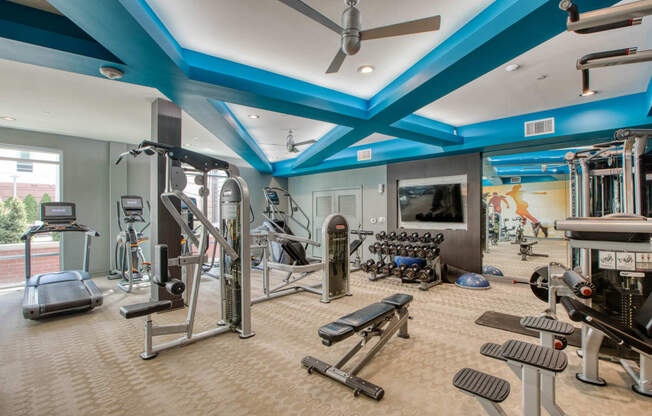 Free Weights And Cardio Equipment at Centric LoHi by Windsor, Denver, Colorado