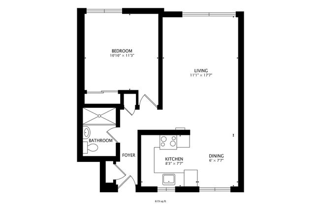 Studio, 1 bath, 550 sqft, $1,498, Unit 108