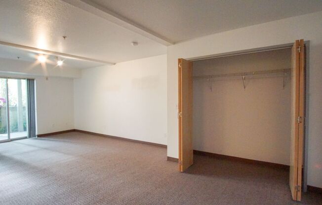 Spacious & Bright Modern Studio w/Fireplace, W/D & Patio