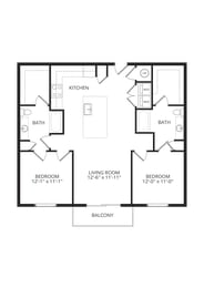 2 beds, 2 baths, 1,177 sqft, $2,025