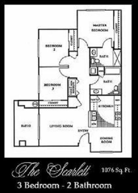 3 beds, 2 baths, 1,076 sqft, $2,200, Unit 2007