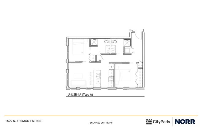 2 beds, 2 baths, 817 sqft, $3,965, Unit 412