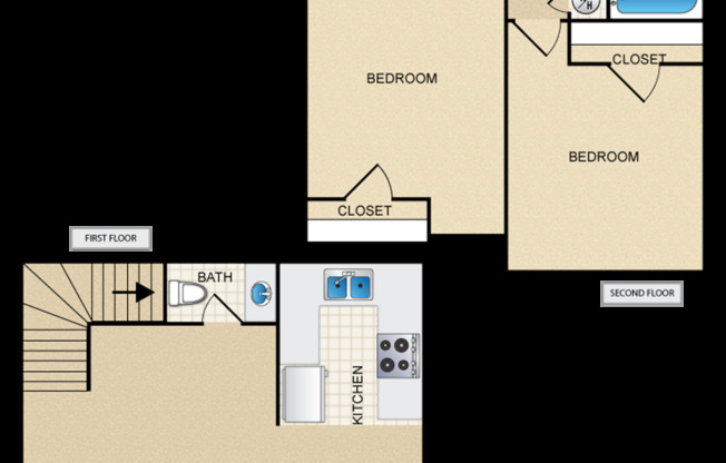 2 beds, 1.5 baths, 920 sqft, $1,495, Unit 64