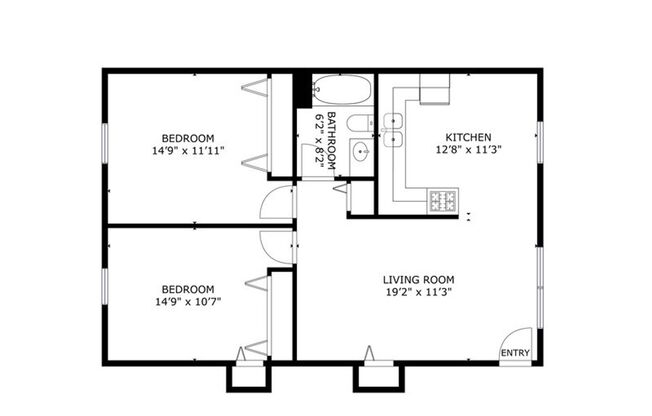 2 beds, 1 bath, $1,215, Unit 1139-12