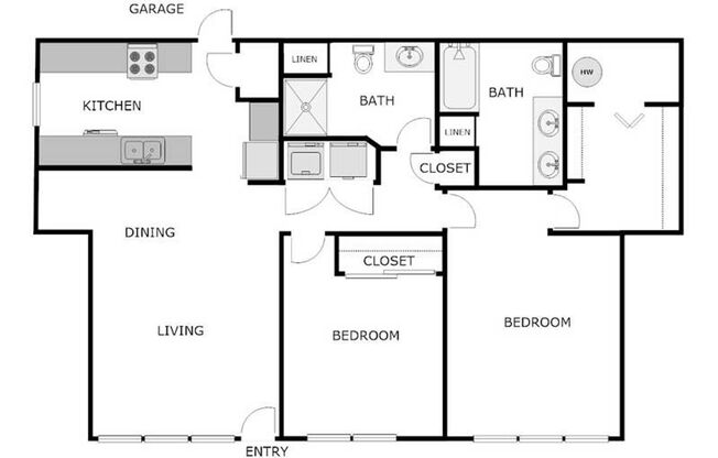 2 beds, 2 baths, 1,150 sqft, $1,795, Unit 400-02