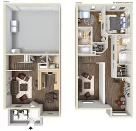  Floor Plan 2 Bed 2.5 Bath