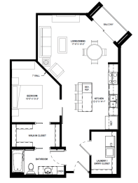Studio, 1 bath, 770 sqft, $1,685