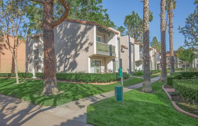 a large lawn in front of a tree