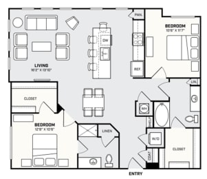 2 beds, 2 baths, 1,177 sqft, $2,255