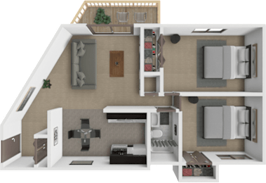 2 beds, 1 bath, 815 sqft, $1,325