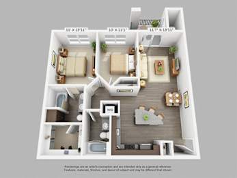 2 beds, 2 baths, 1,037 sqft, $2,123