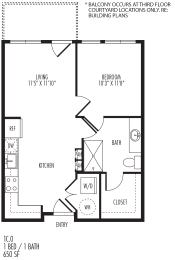 1 bed, 1 bath, 730 sqft, $1,792