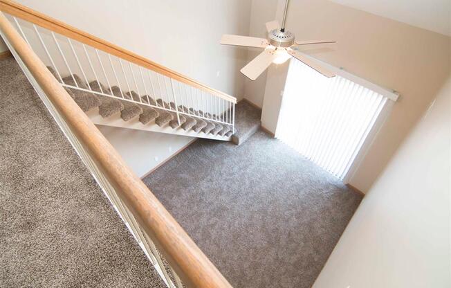 Interiors-Skyline View Apartments Living Area View from Loft in Lincoln NE