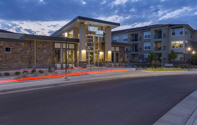 Clubhouse Exterior at Westlink at Oak Station Apartments in Lakewood, CO