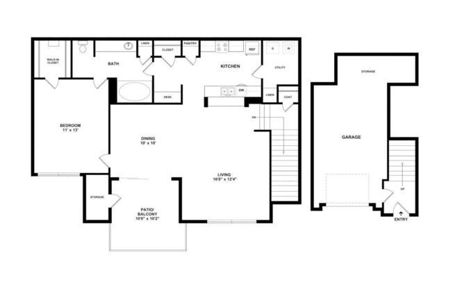 1 bed, 1 bath, 809 sqft, $1,721