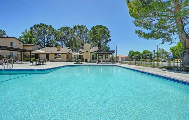 the swimming pool at our apartments