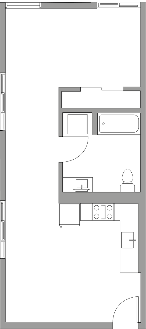 Studio, 1 bath, 562 sqft, $2,245, Unit 507